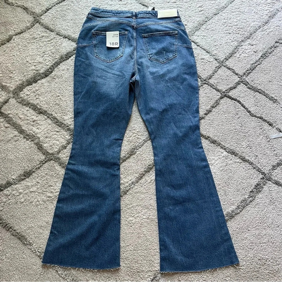 River Island flare jeans high rise sculpt raw hem plus size 14 new - Picture 13 of 13